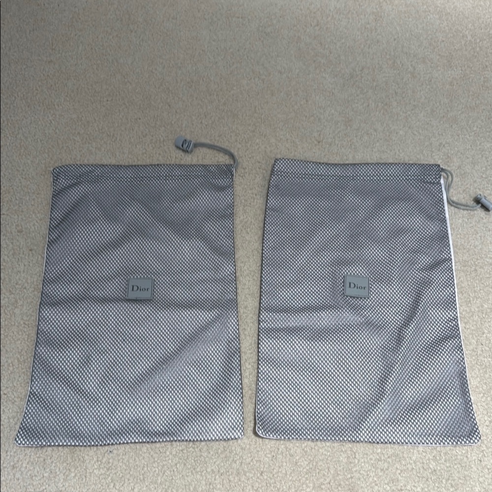 Dior Gray Drawstring Bag Set dust bag